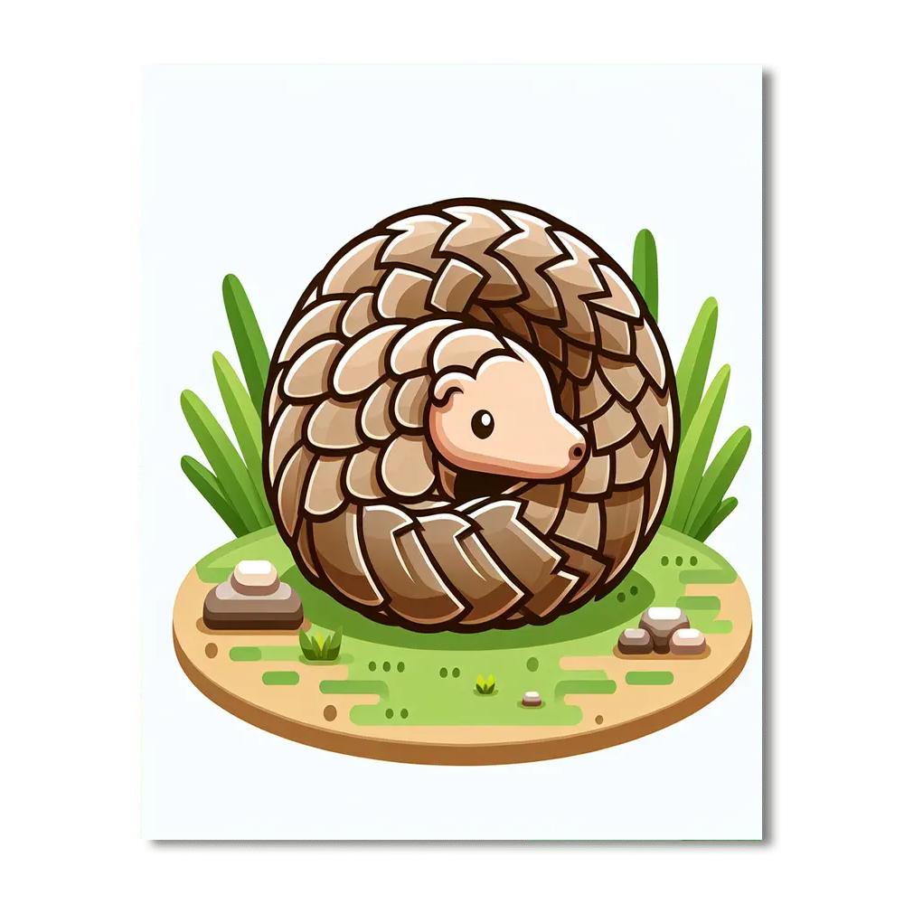 Pondering Pangolin Paint By Numbers Art