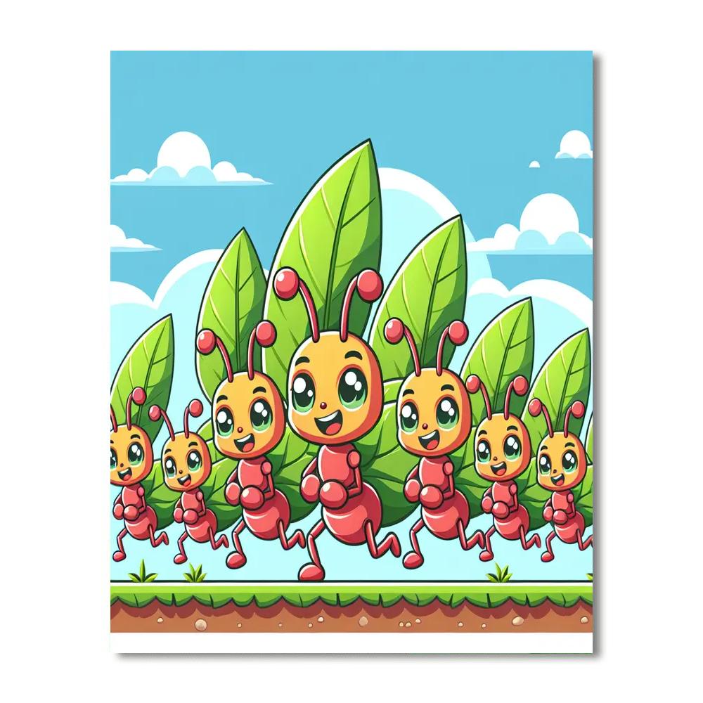 Energetic Little Ants Paint By Numbers Art