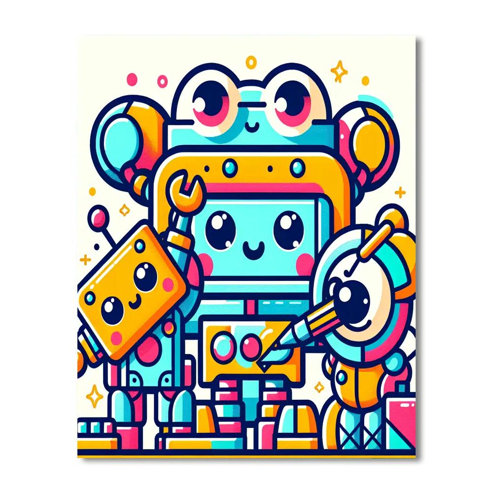 Little Robot Inventors Number Painting