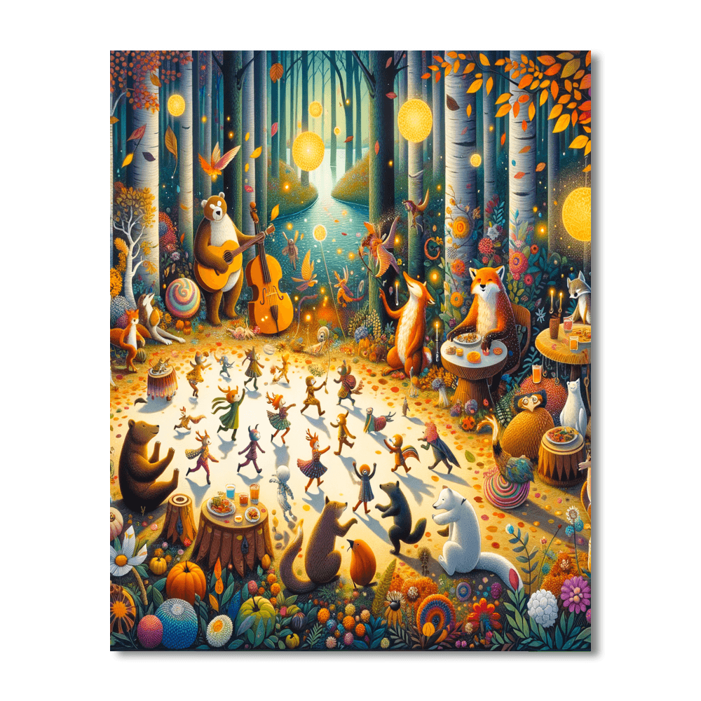 Joyful Woodland Gathering DIY Paint By Numbers