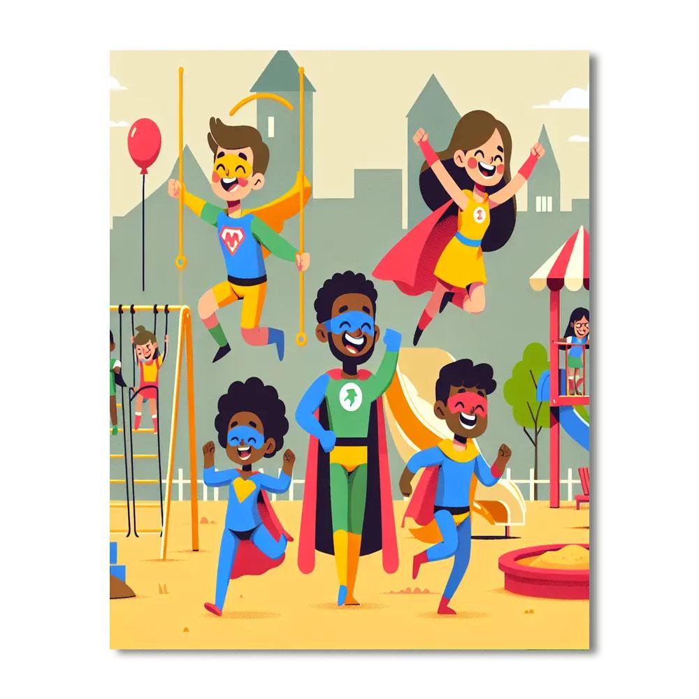 Superhero Playground Paint By Numbers Kits