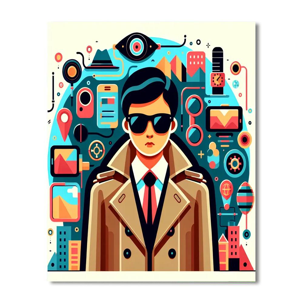 Secret Agent's Undercover Mission Number Painting