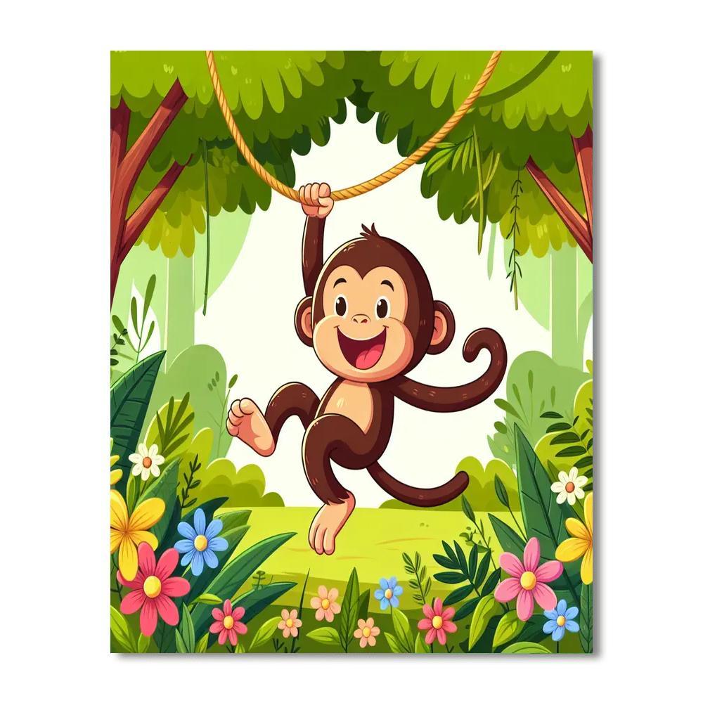 Colorful Jungle Escape Painting Number Kit