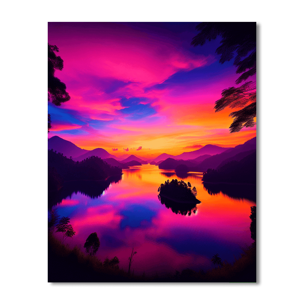 Mystical Lake Reflections Numbered Painting Kits