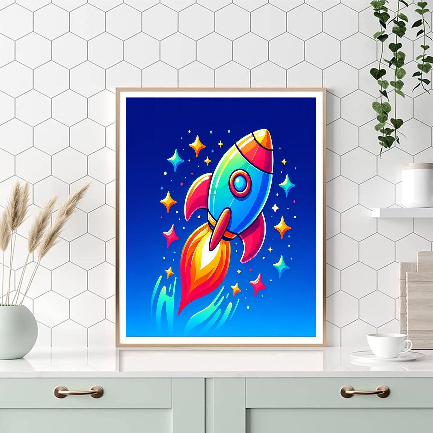 Happy Rocket Launch Numbered Painting Kits