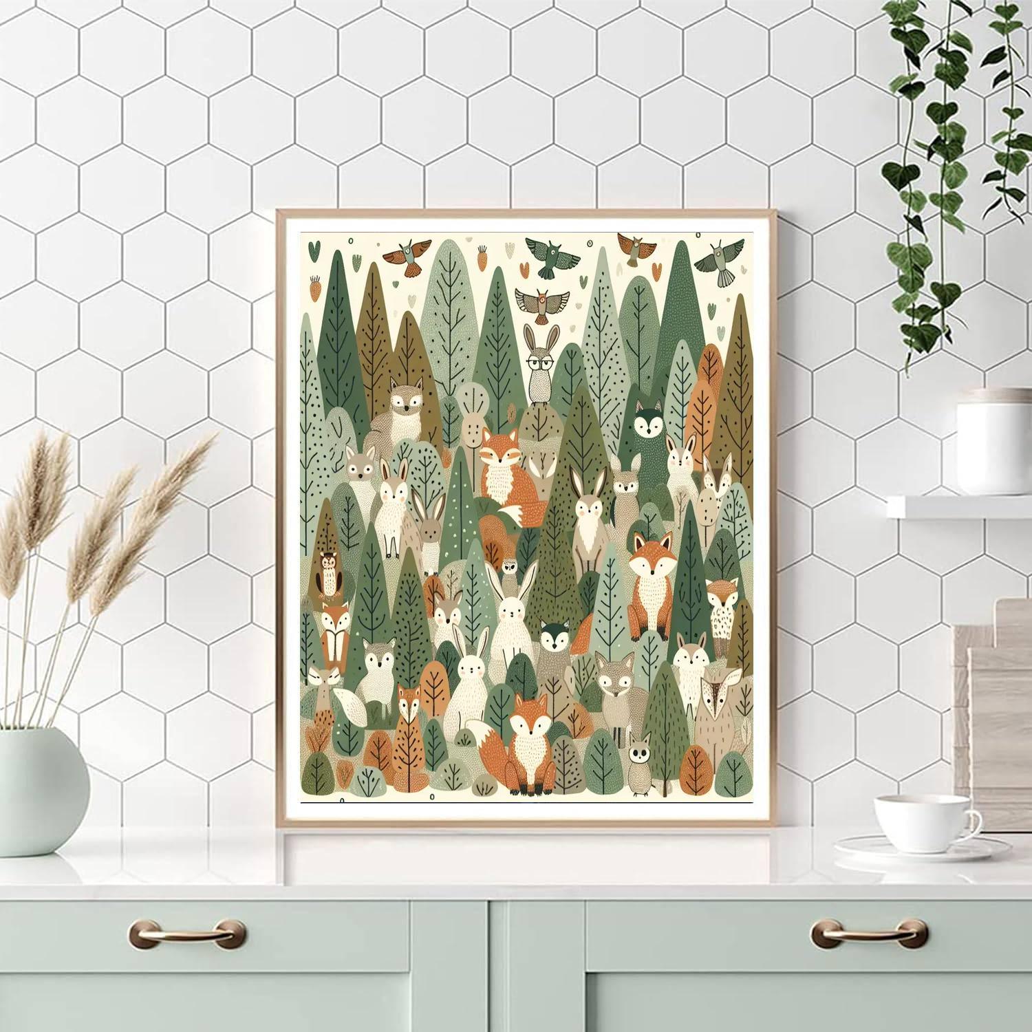 Woodland Animal Parade Painting Number Kit