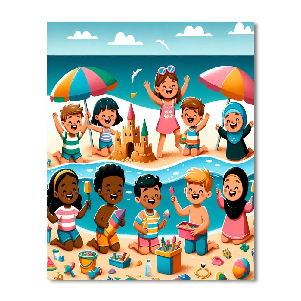 Sunny Seaside Adventures Paint By Numbers Art