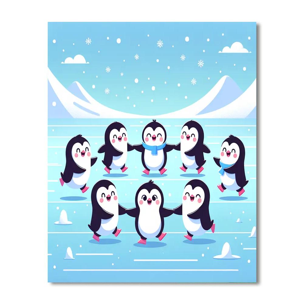 Waltzing Penguins Party Numbered Painting Kits