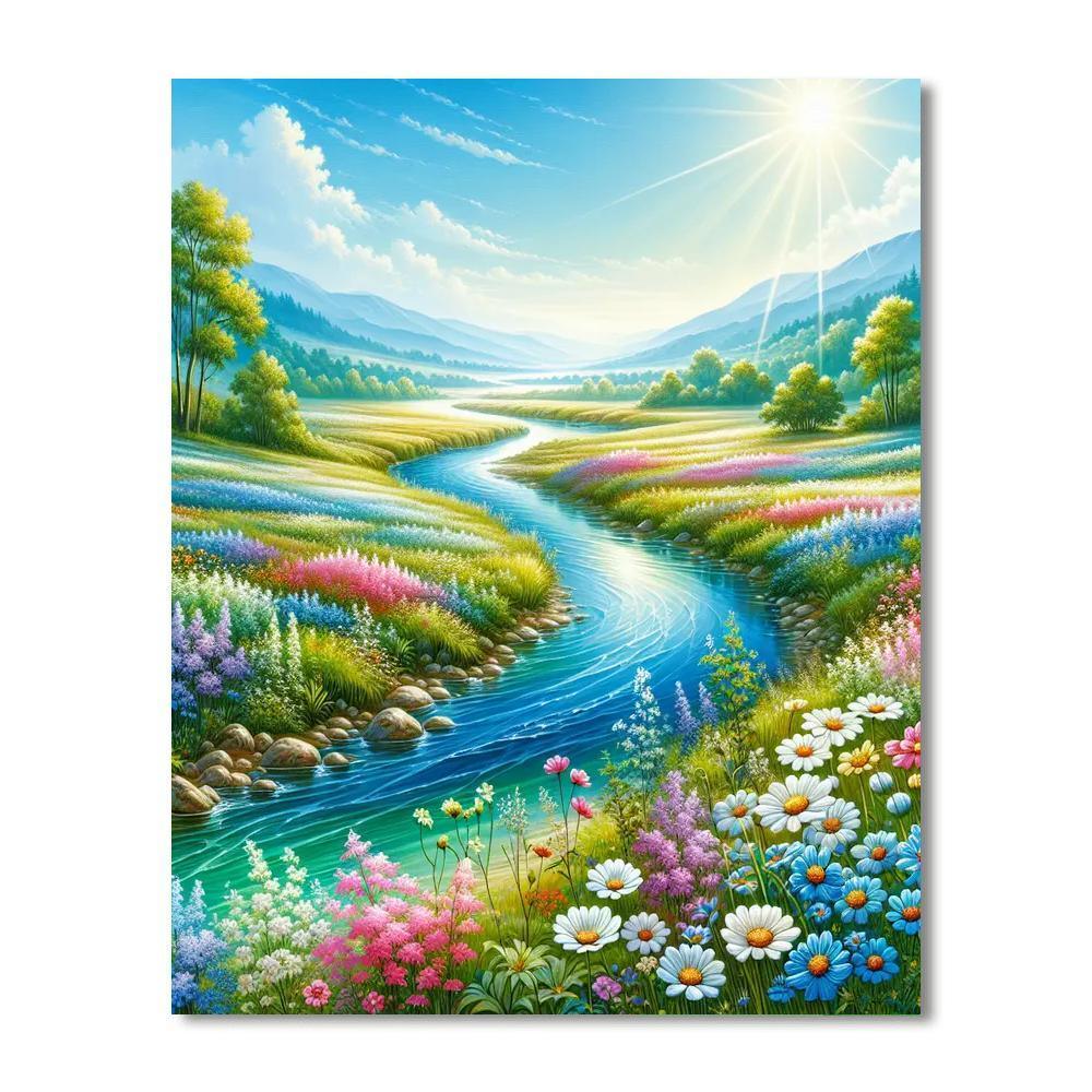 Gentle Riverbank Paint By Number