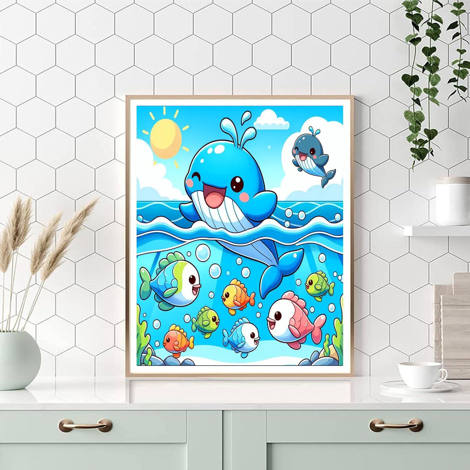 Bouncing Baby Whale Paint By Color