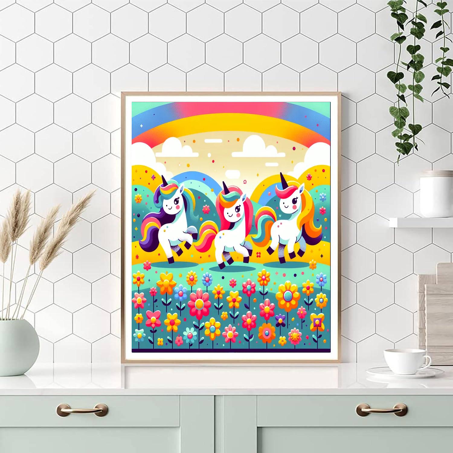 Fantasy Unicorn Field Painting By Numbers Kit