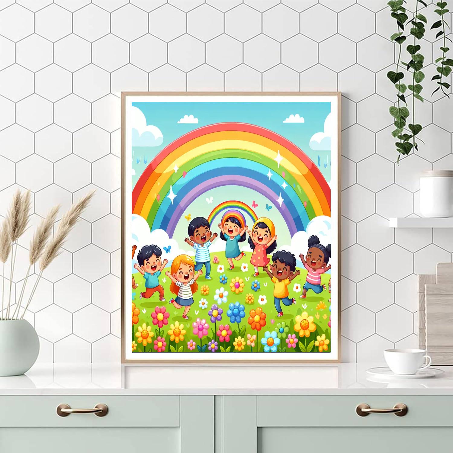 Charming Rainbow Adventure Painting By Numbers Kit
