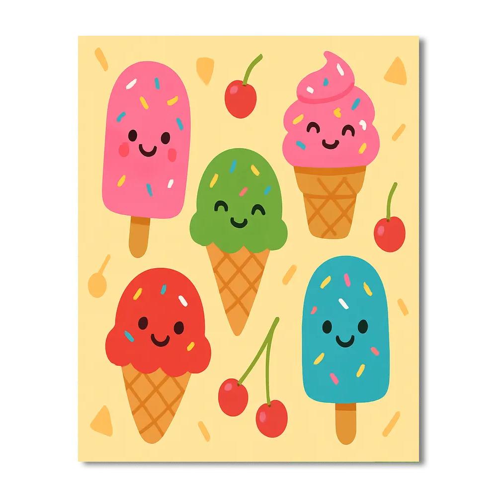 Colorful Ice Creams Paint By Numbers Art