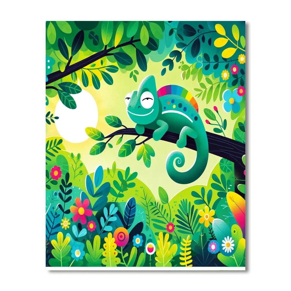 Whimsical Chameleon Numbered Painting Kits