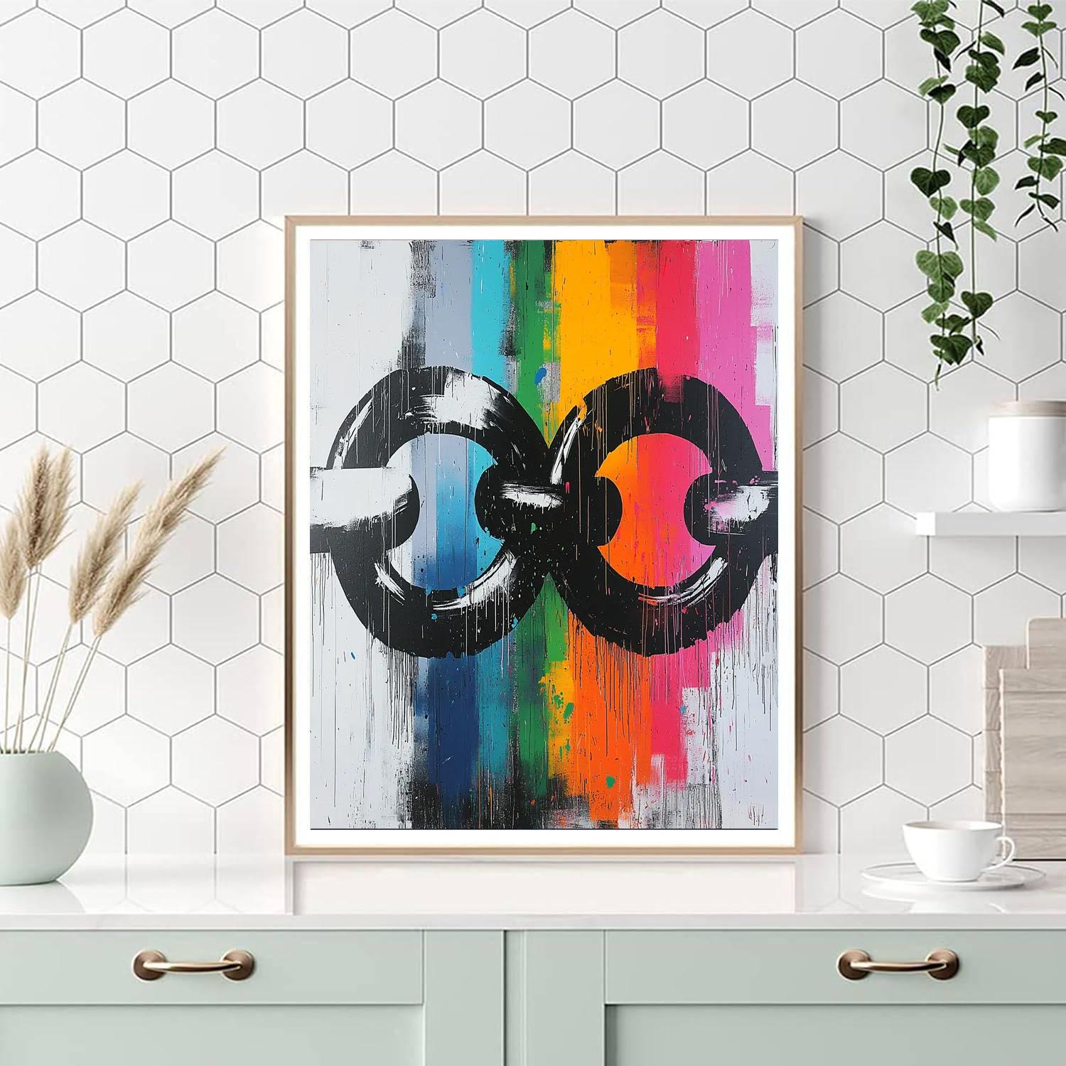 Banksy Inspired Unseen Connections  Number Painting