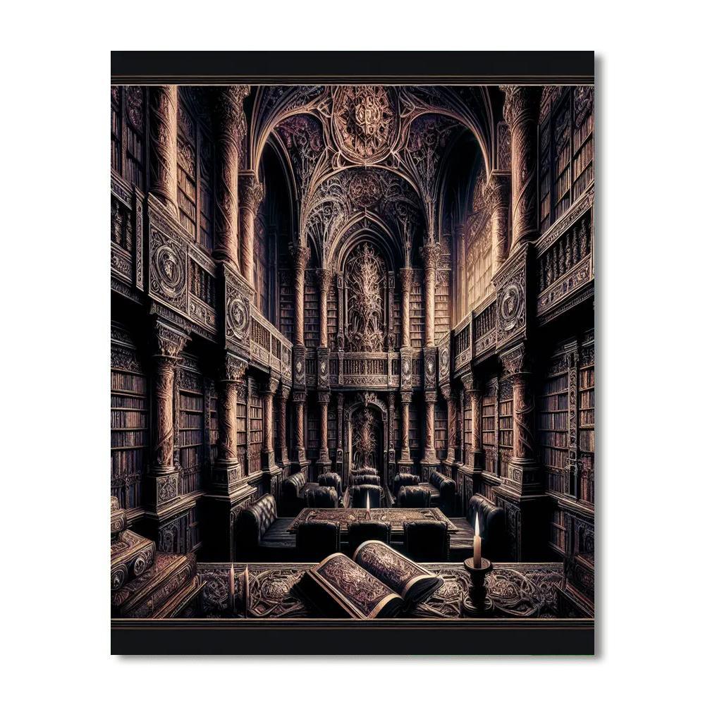 Gothic Library Mystique Numbered Painting Kits