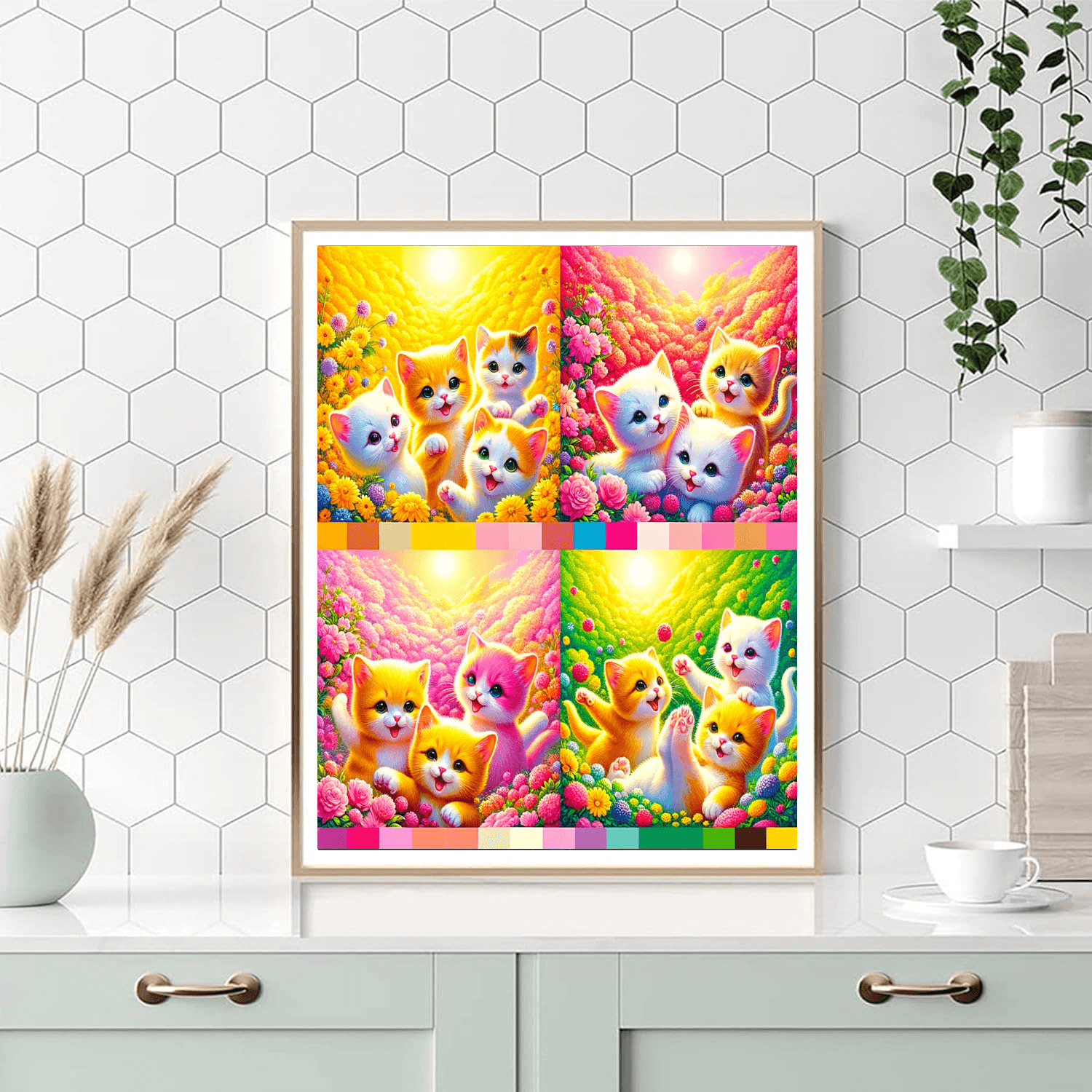 Frolicking Kittens Adventure Painting Number Kit