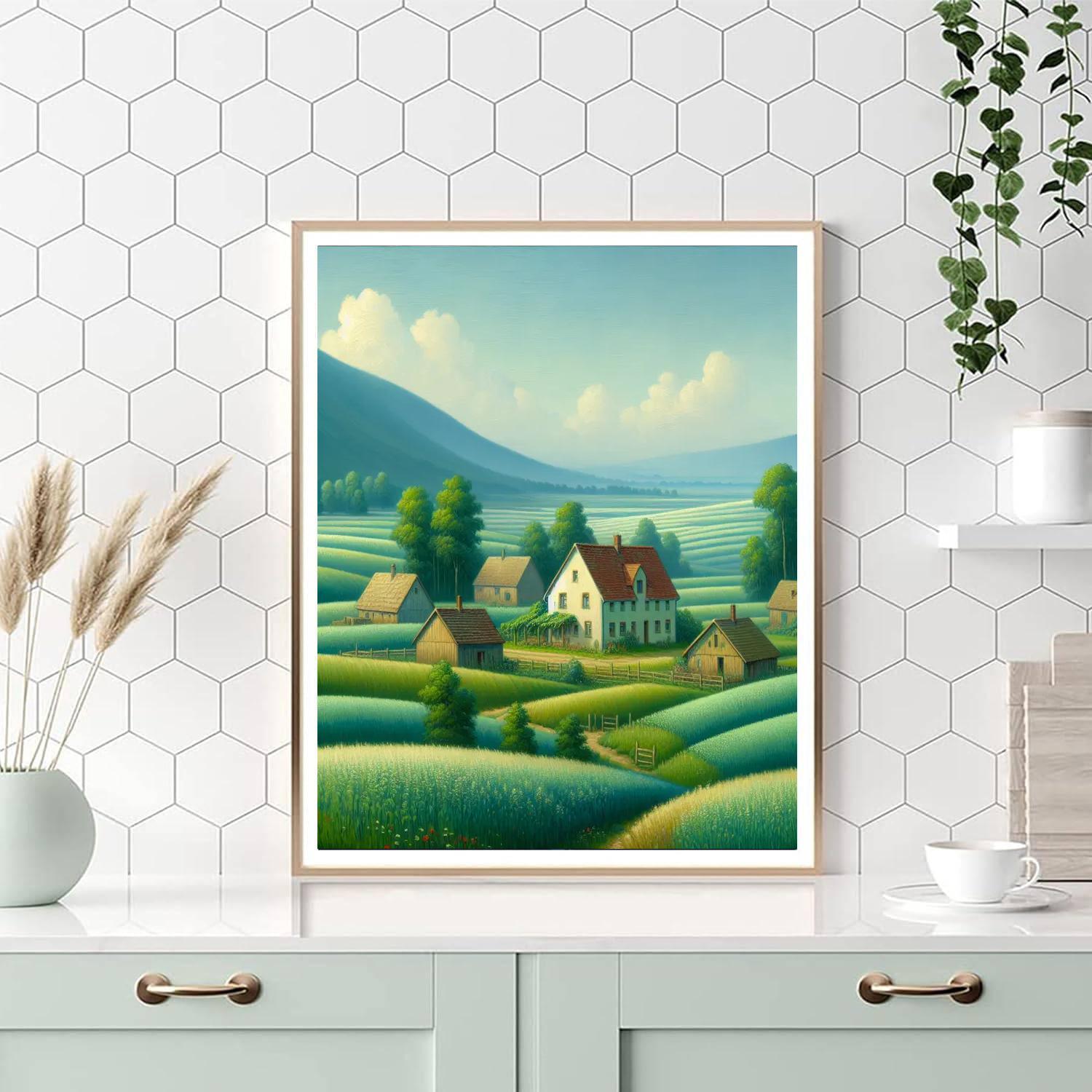 Pastoral Hillside Retreat Paint By Color