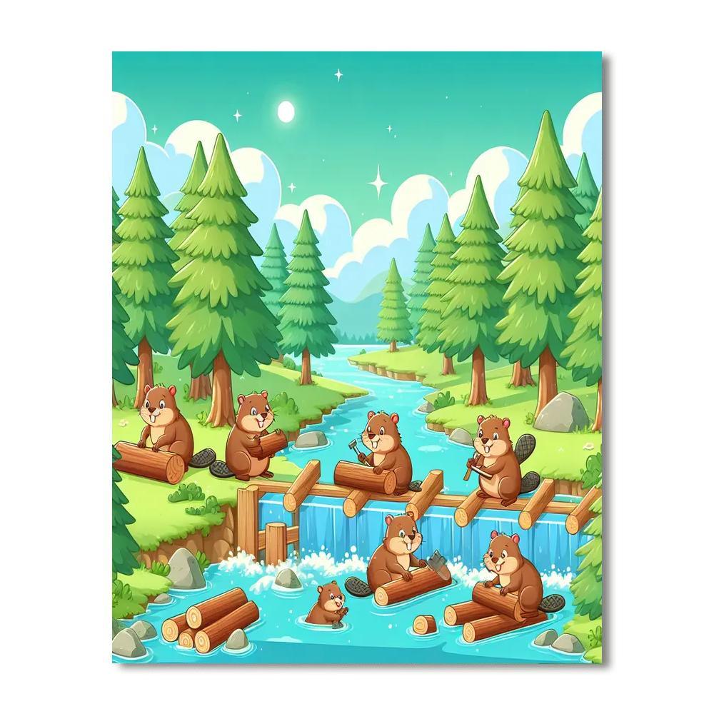 Busy Little Beavers Paint By Numbers