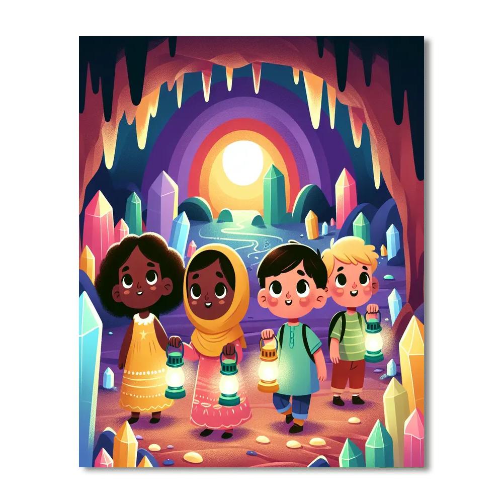 Glittering Gem Grotto Numbered Painting Kits