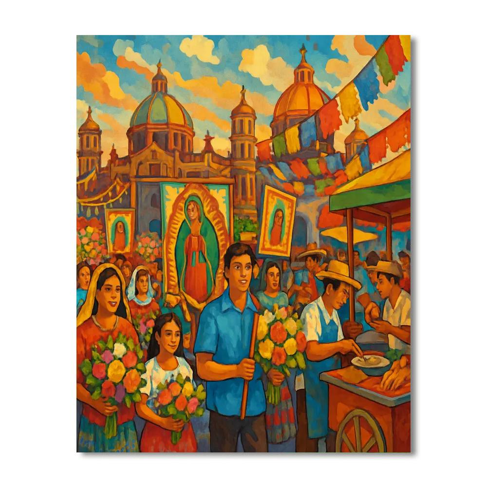 Dia De La Virgen De Guadalupe Number Painting