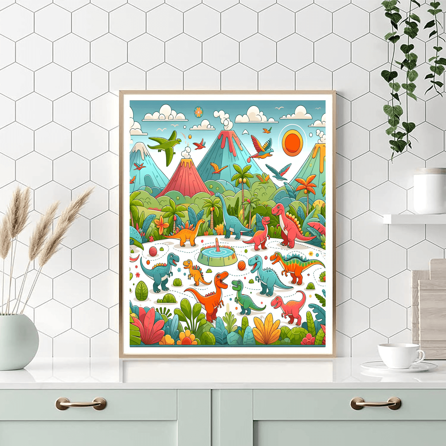 Dinosaur Park Adventure Paint By Numbers Art