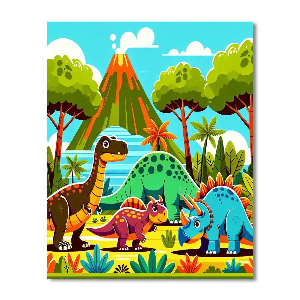 Dinosaurs' Time Machine Numbered Painting Kits