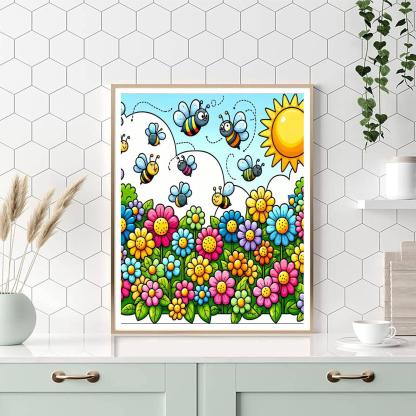 Happy Flower Garden Paint By Number