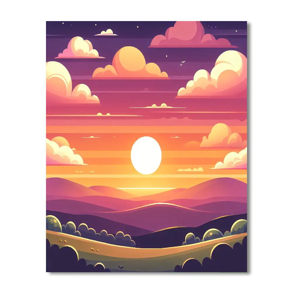 Sunny Sunset Painting Number Kit