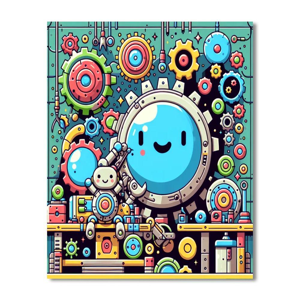 Magical Robot Workshop Painting Number Kit