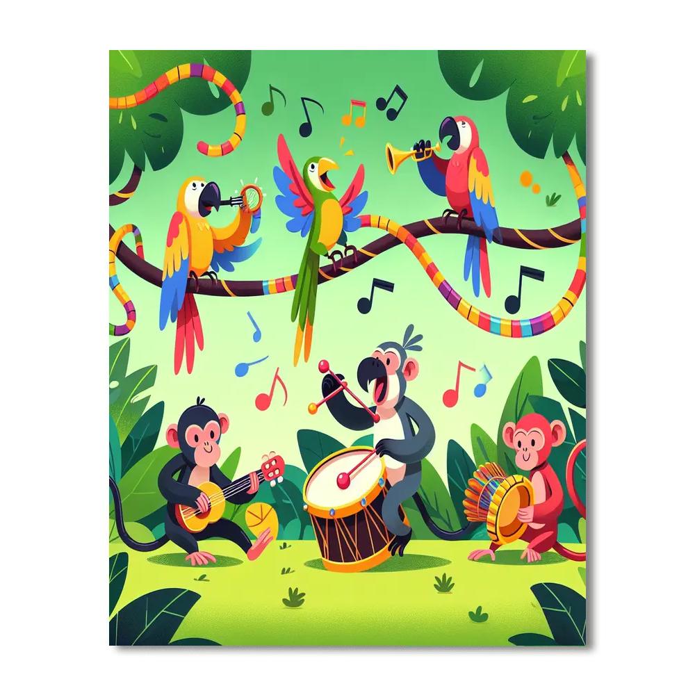Wild Jungle Jam Painting By Numbers Kit