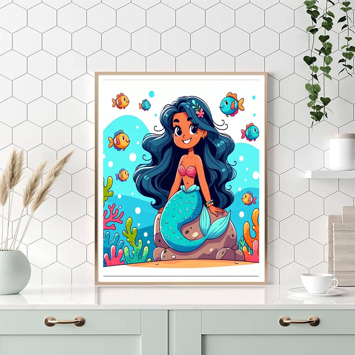 Bubbly Mermaid Adventure Paint By Numbers Art