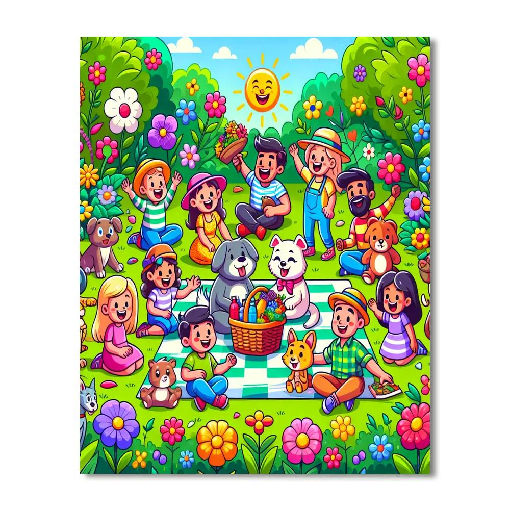 Joyful Picnic In The Garden DIY Paint By Numbers