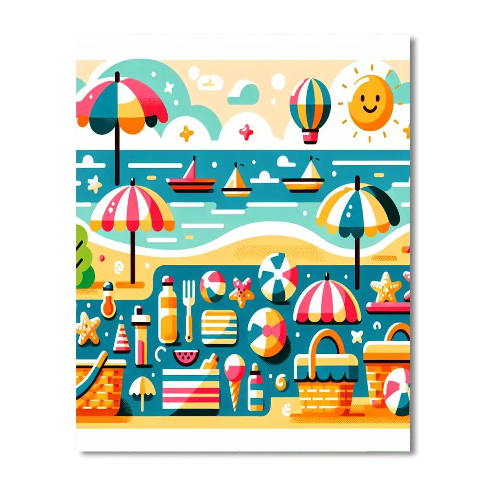Seaside Picnic Fun Numbered Painting Kits