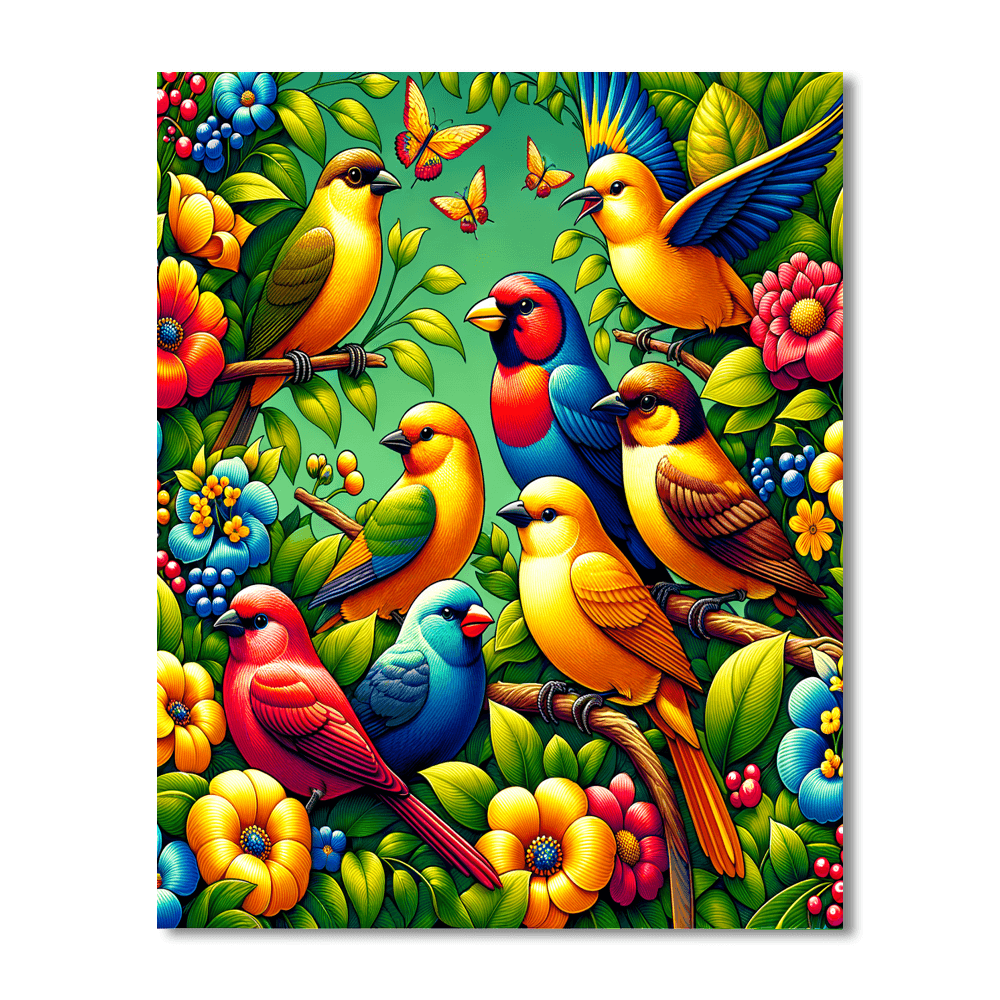 Charming Bird Sanctuary DIY Paint By Numbers