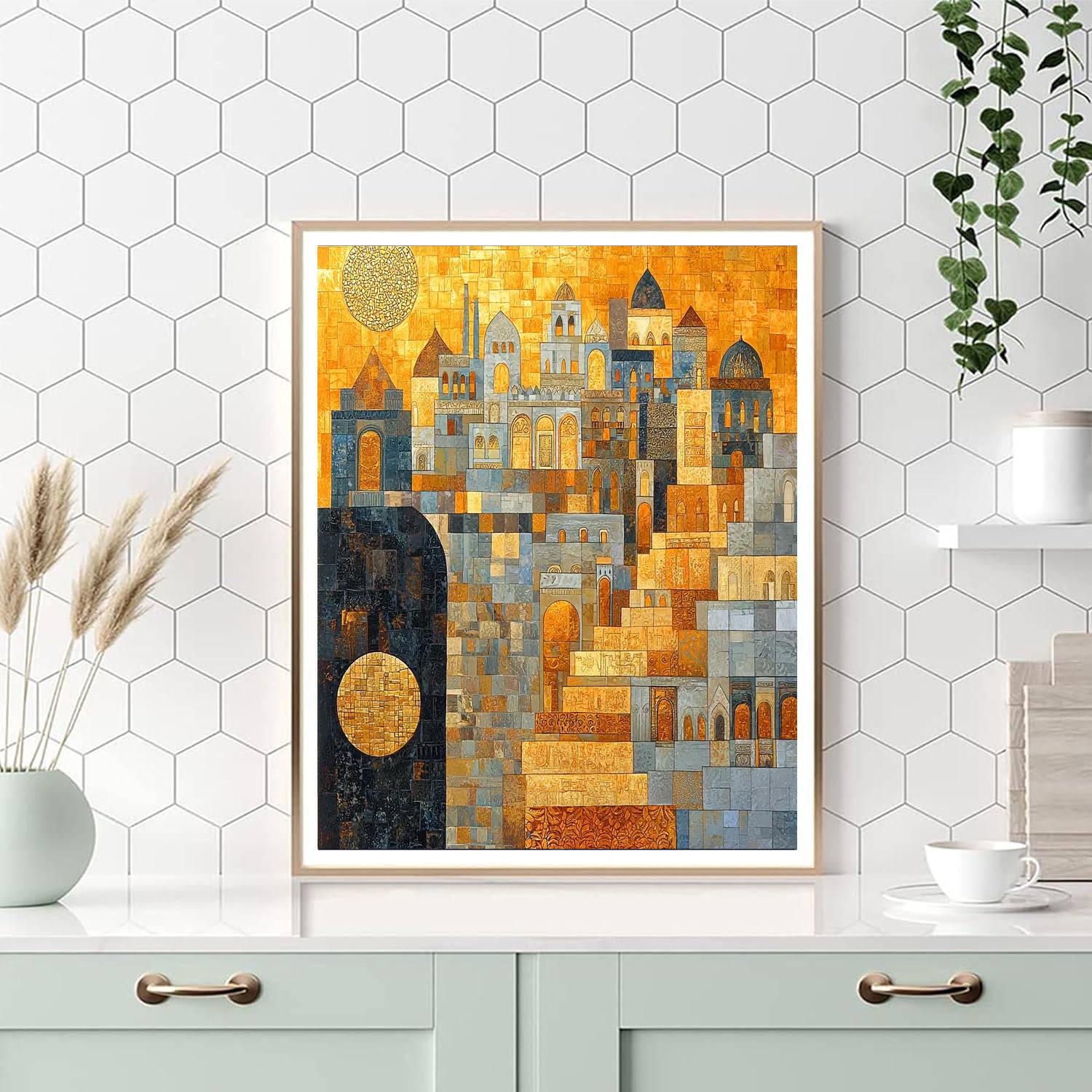 Gustav Klimt Inspired City Of Gold  Number Painting