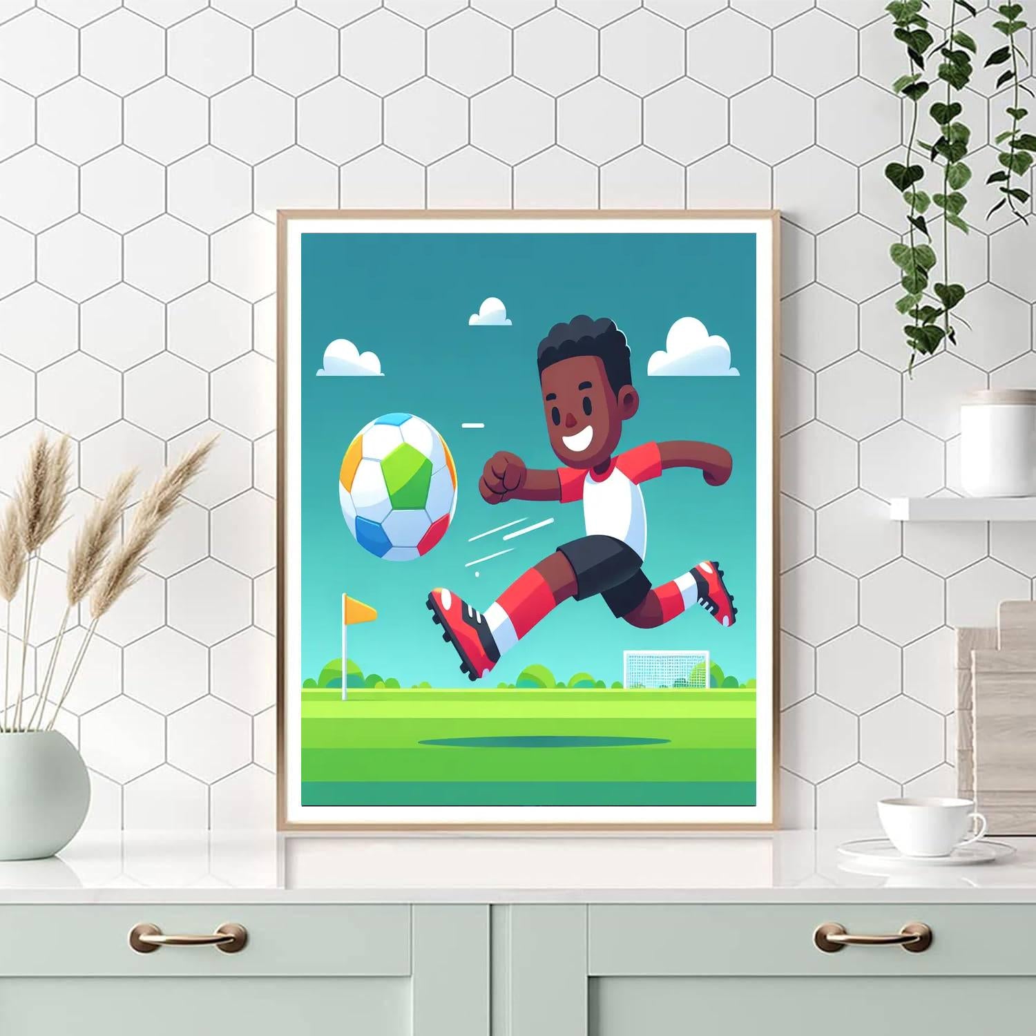 Energetic Footballer Paint By Number