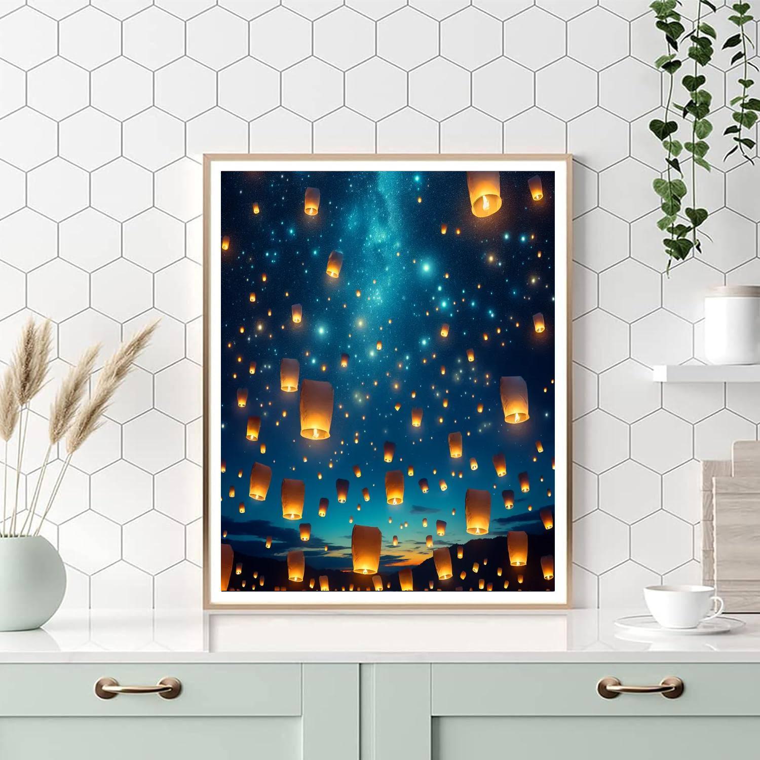 Dreamy Sky Lanterns Painting By Numbers Kit