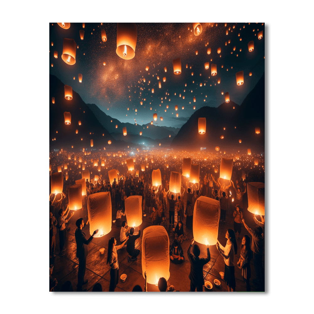 Pingxi Lantern Festival Painting By Numbers Kit