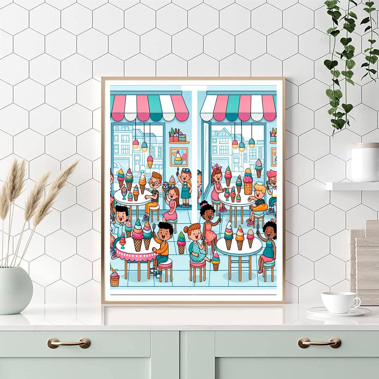 Exciting Ice Cream Parlor Paint By Numbers