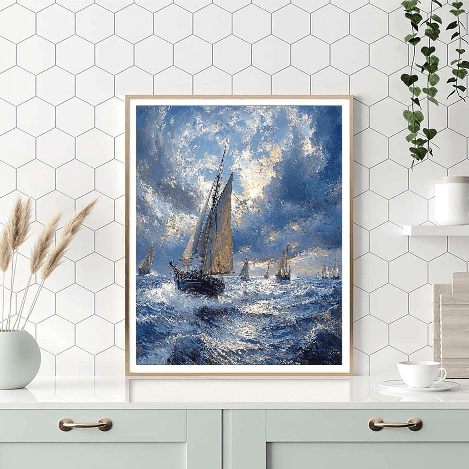 Turner Inspired Sailing Through Time  Paint By Numbers Art