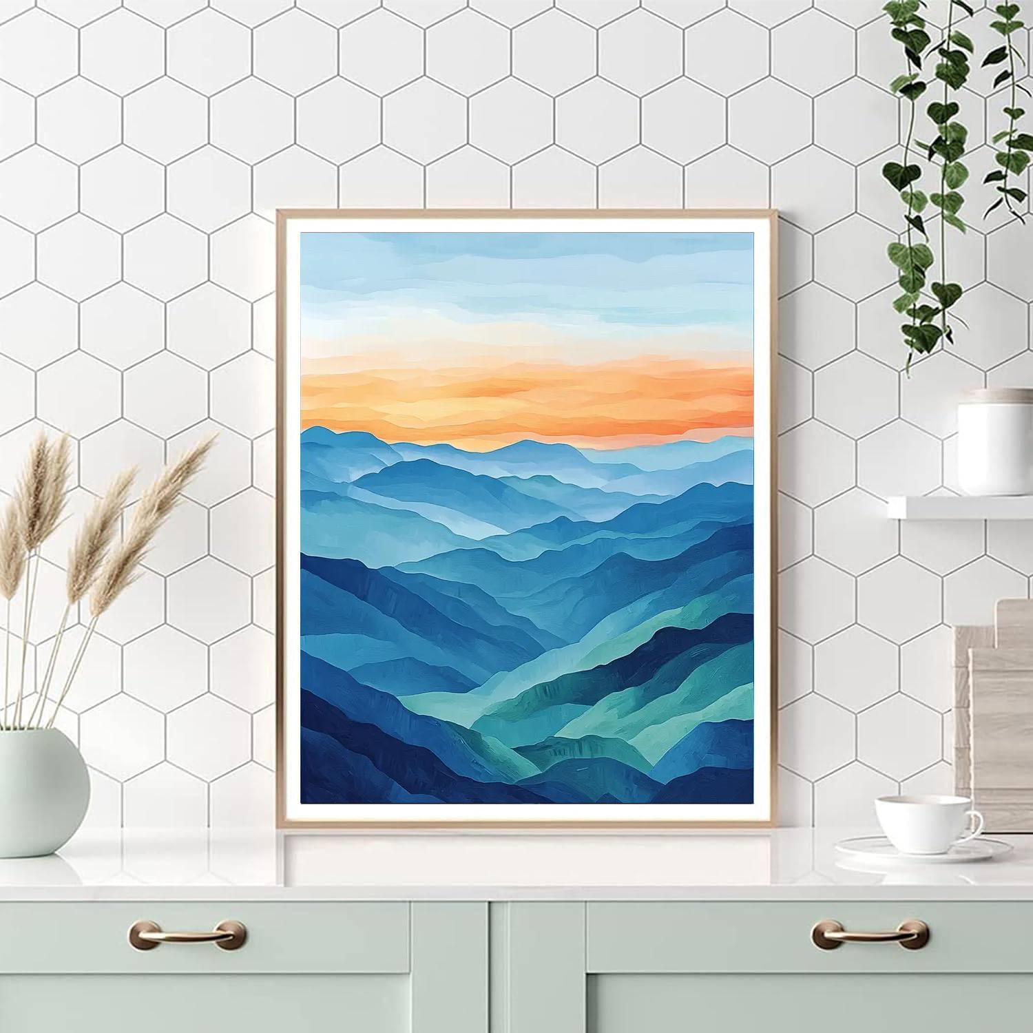 Paul Cézanne Inspired Harmonious Mountain Serenity  Painting By Numbers Kit