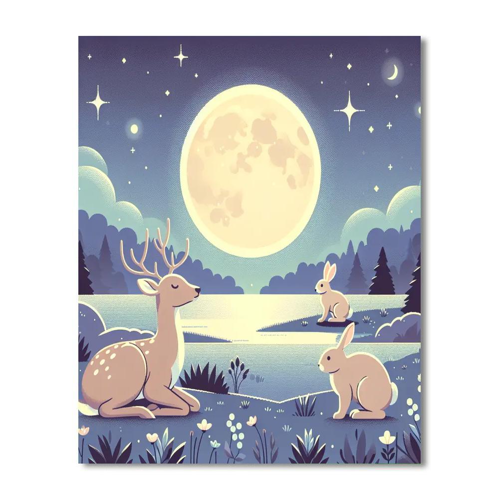 Magical Moonlit Meadow Painting By Numbers Kit