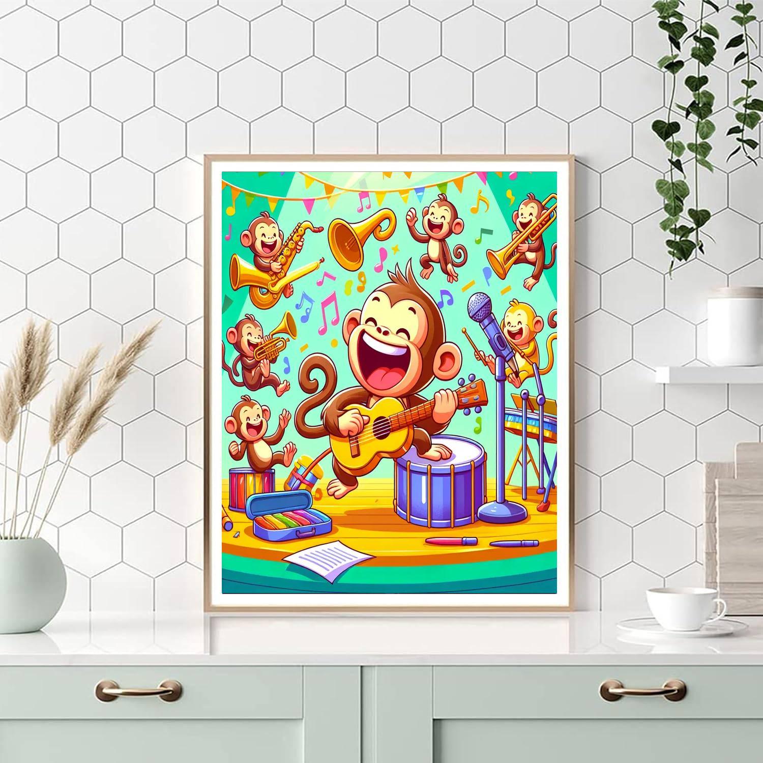 Musical Monkey Numbered Painting Kits