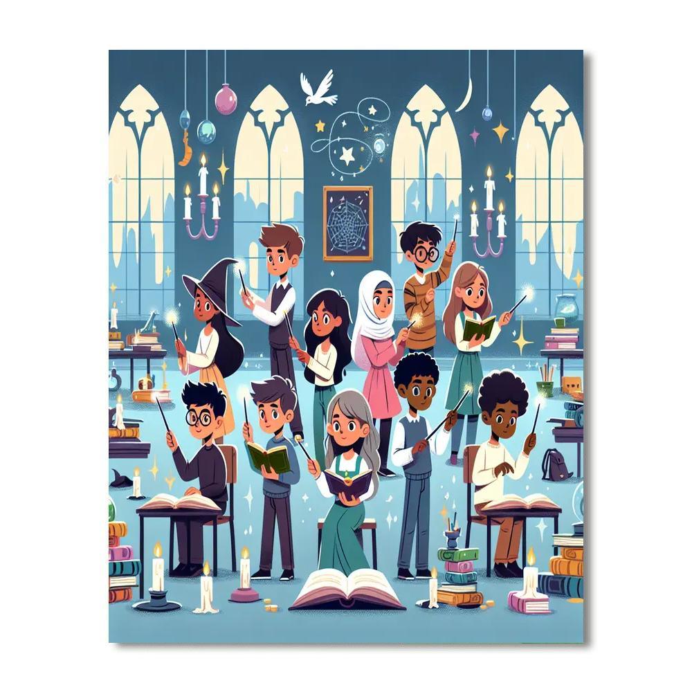 Magical School Of Spells Paint By Color