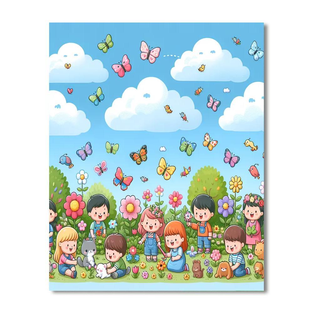 Joyful Adventure In The Garden Painting By Numbers Kit