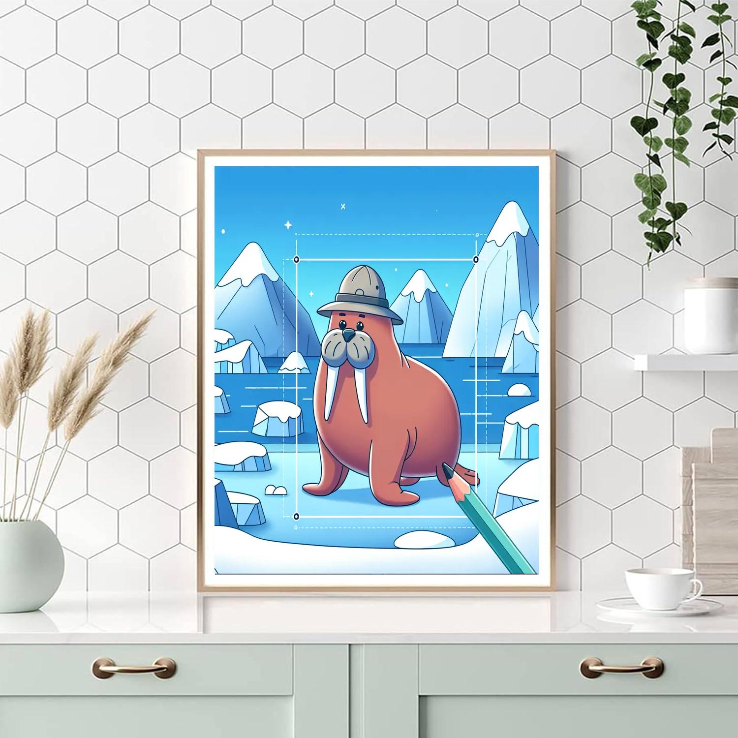 Glacier Explorer Walrus Number Painting