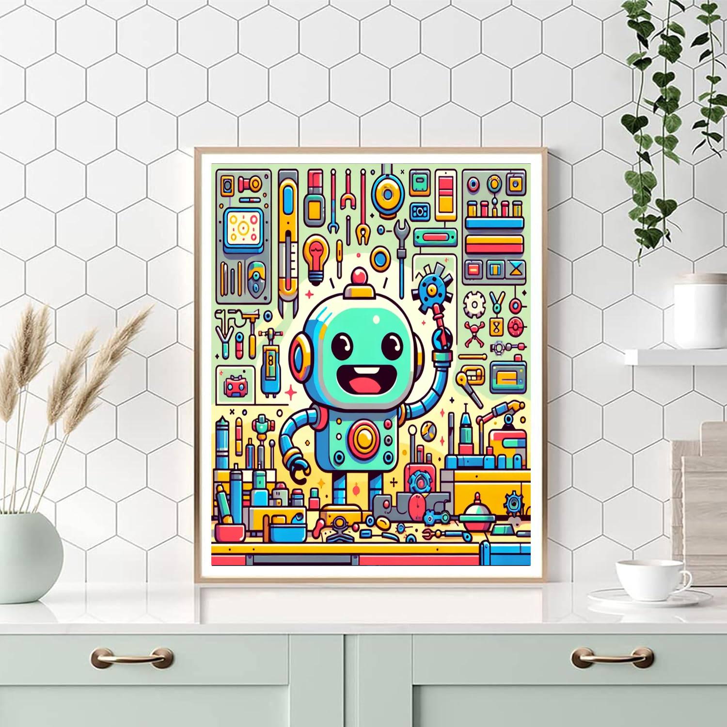 Robot Engineers Workshop Paint By Numbers