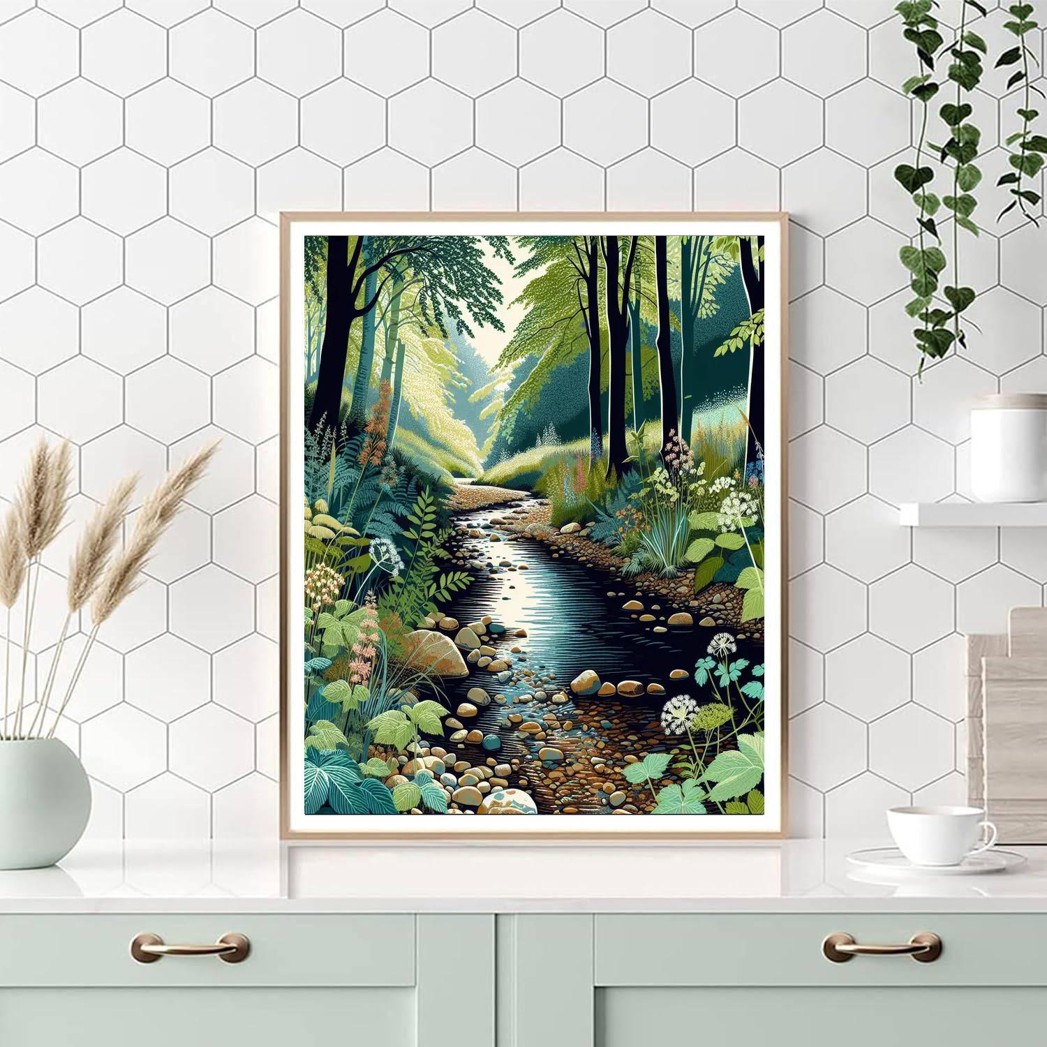 Gentle Woodland Brook DIY Paint By Numbers