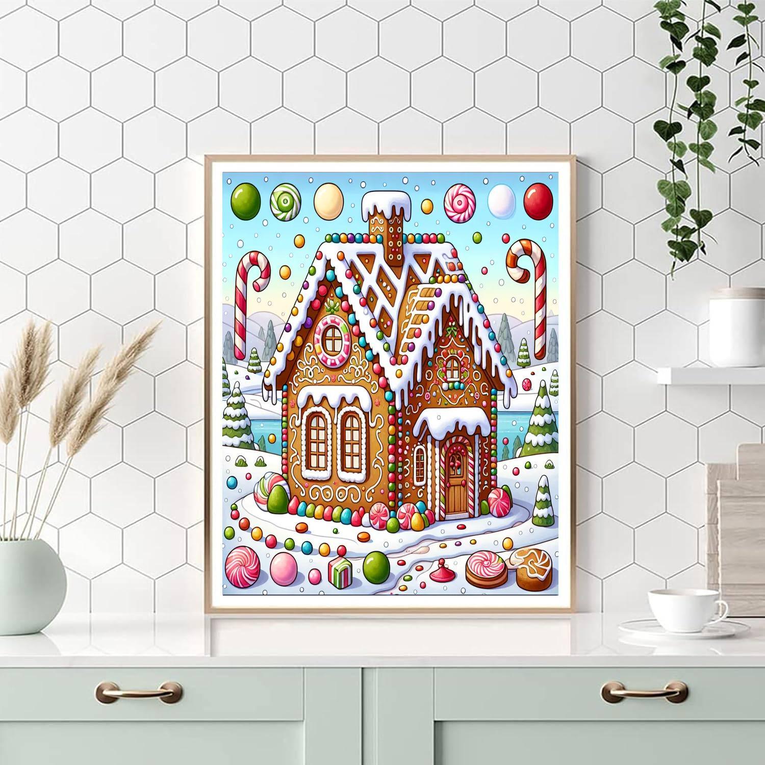 Cheery Gingerbread House Painting By Numbers Kit